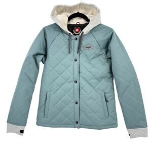 686 Laurel Insulated Quilted Snap Jacket Womens Sz Small Hooded SixEightSix